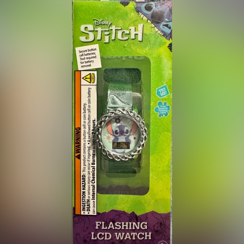 Girls Disney Stitch Flashing LCD Watch
